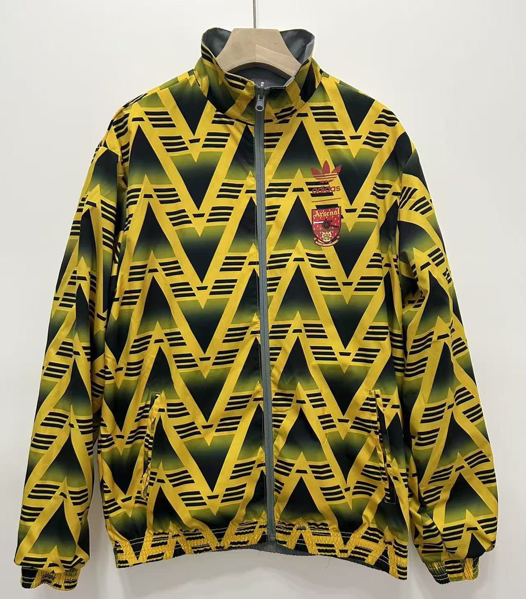 Arsenal 1991 Reversible Windbreaker Jacket - Yellow/Gray