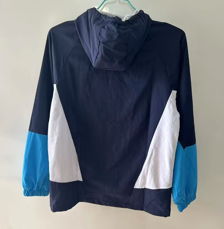 Barcelona Windbreaker Jacket - Navy Blue/White