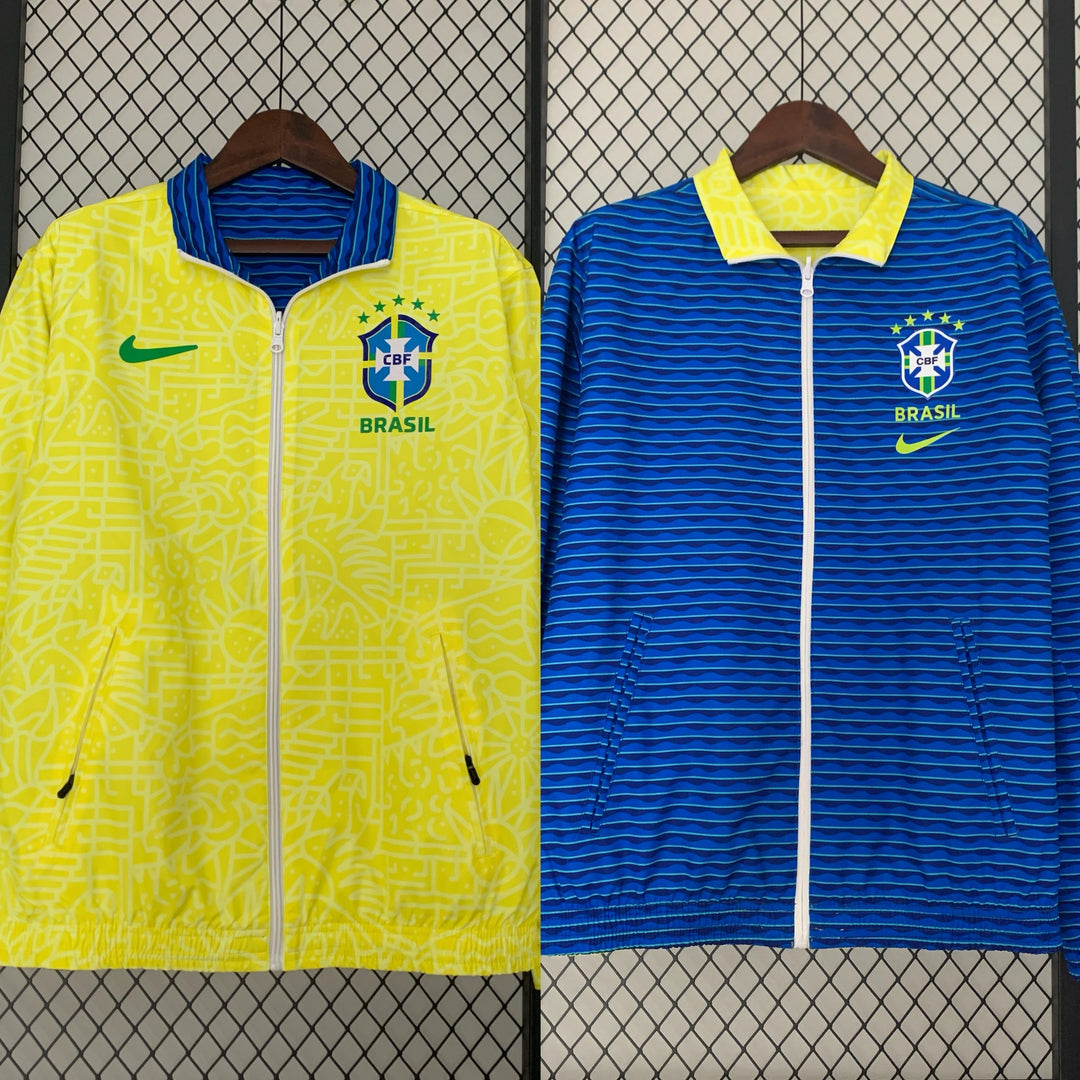 Brazil Reversible Windbreaker Jacket - Yellow/Blue