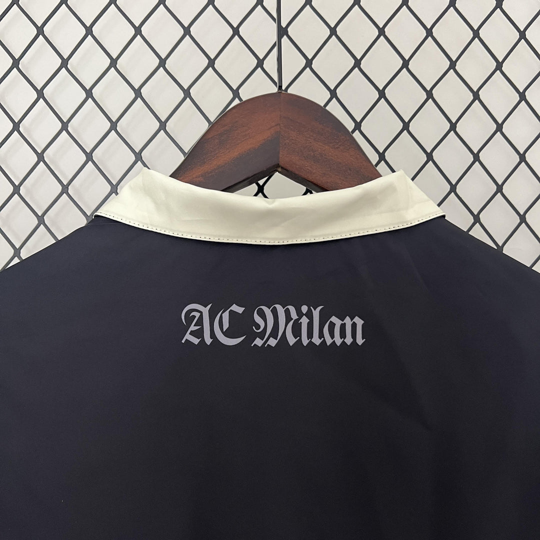 AC Milan Reversible Windbreaker Jacket - Black/Off-White