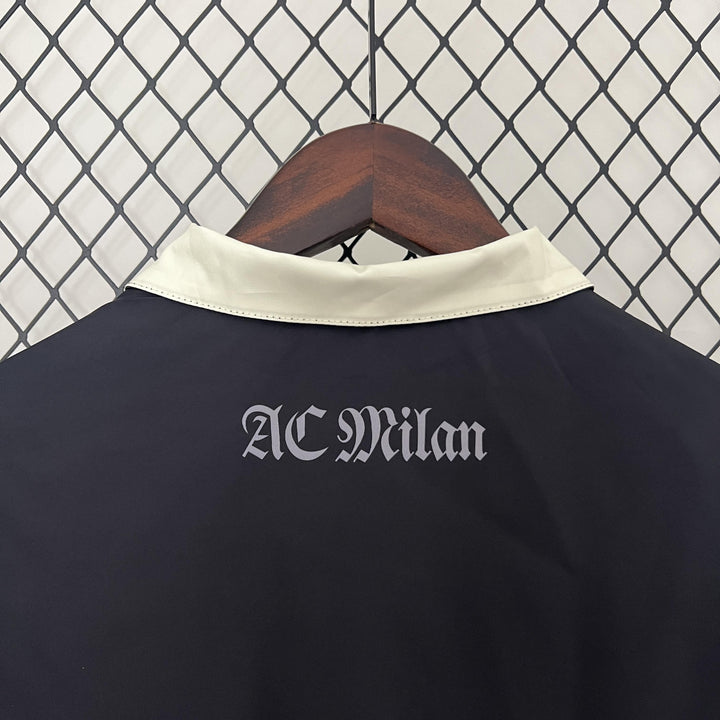 AC Milan Reversible Windbreaker Jacket - Black/Off-White