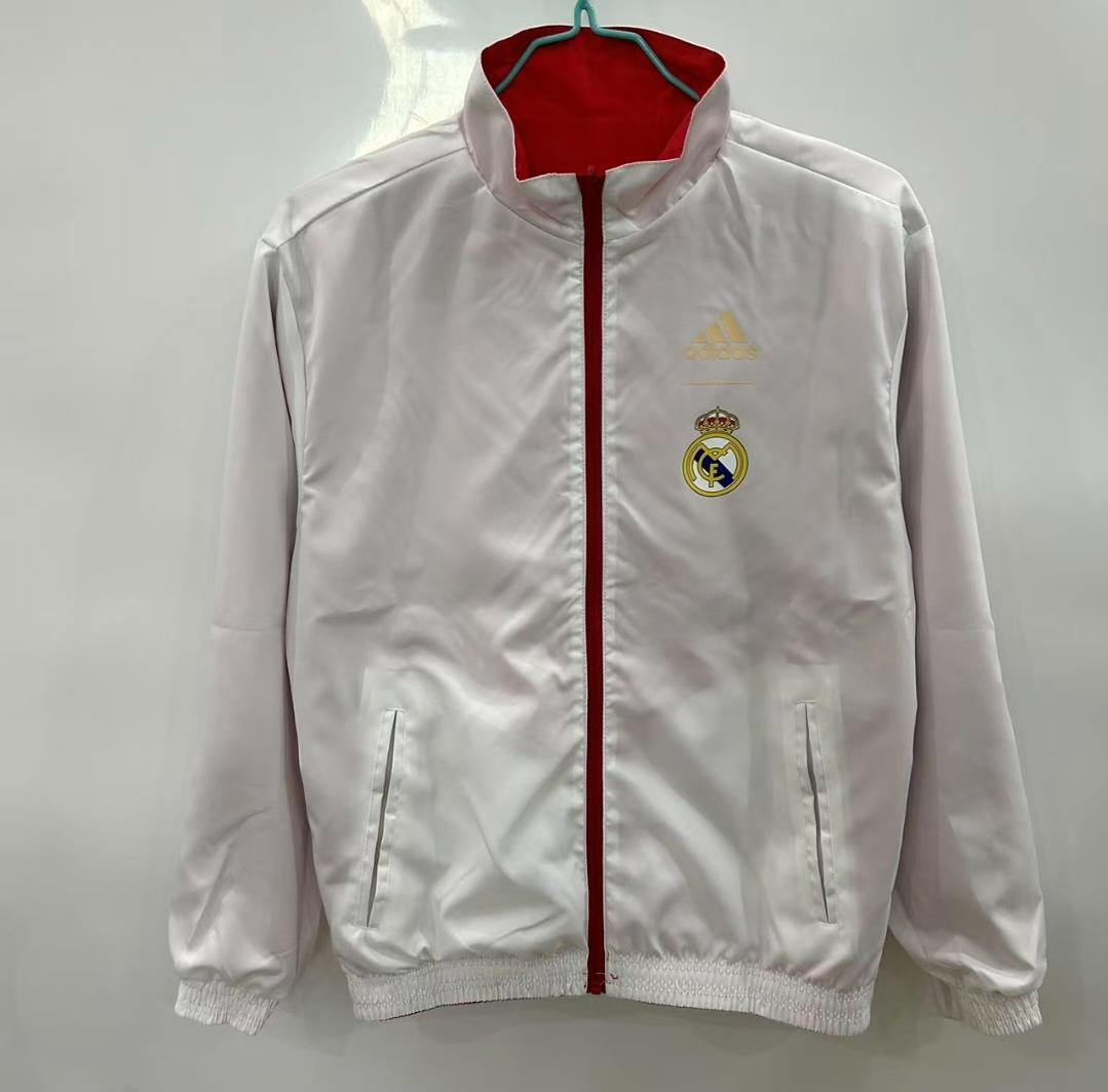 Real Madrid Reversible Windbreaker Jacket - Red/White