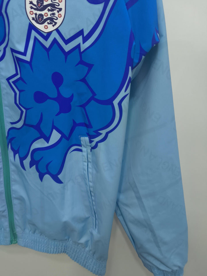 England 1992 Reversible Windbreaker Jacket - Cyan/Light Blue