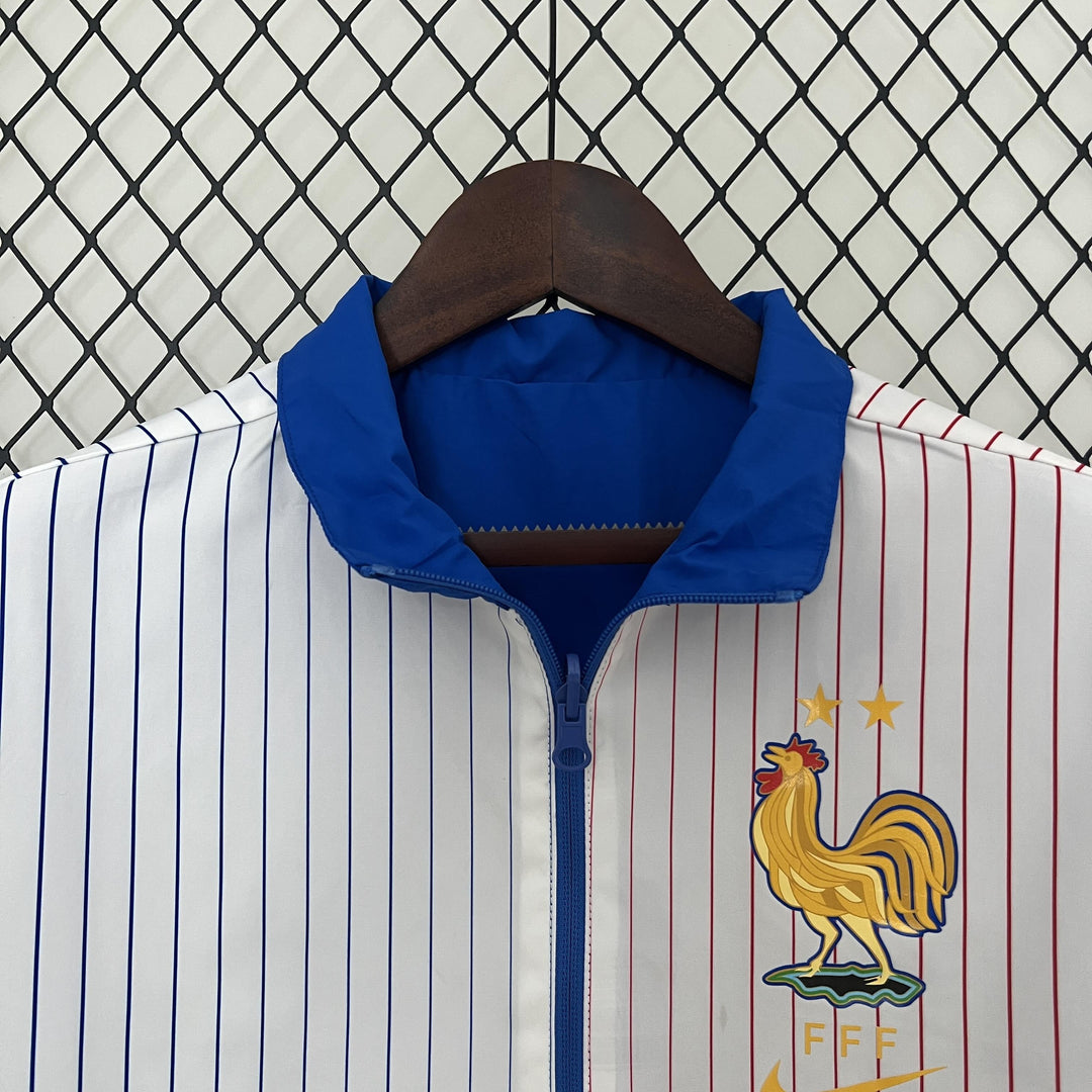 France Reversible Windbreaker Jacket - White/Blue