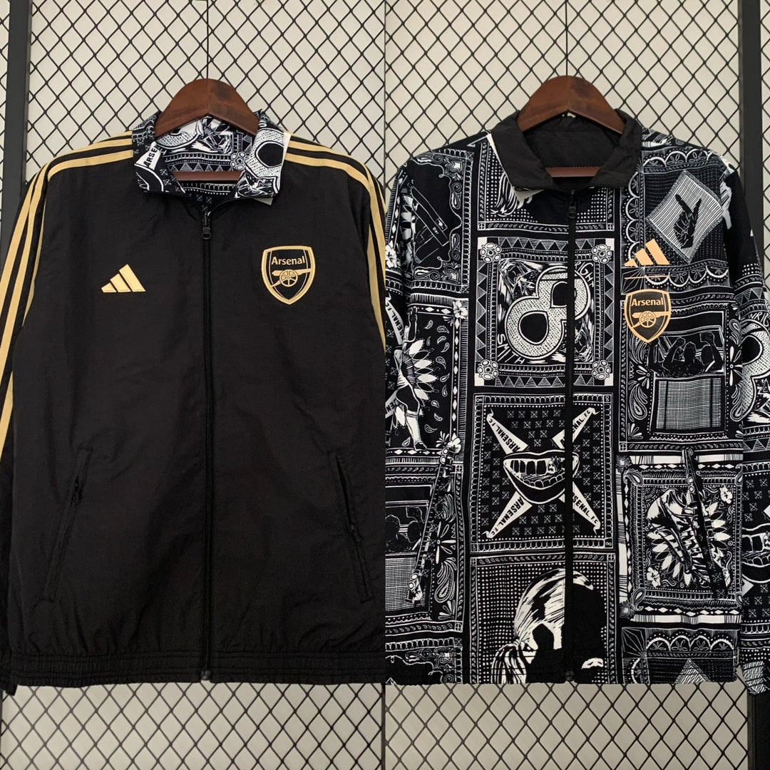 Arsenal Reversible Windbreaker Jacket - Black