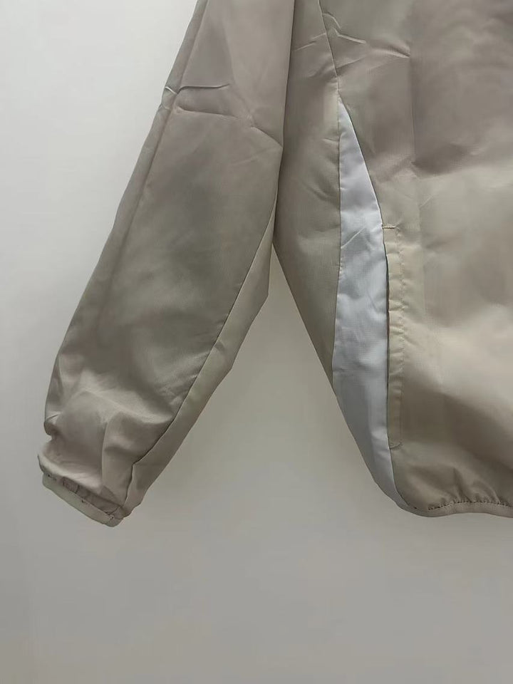 Roma Windbreaker Jacket - Burgundy/Beige