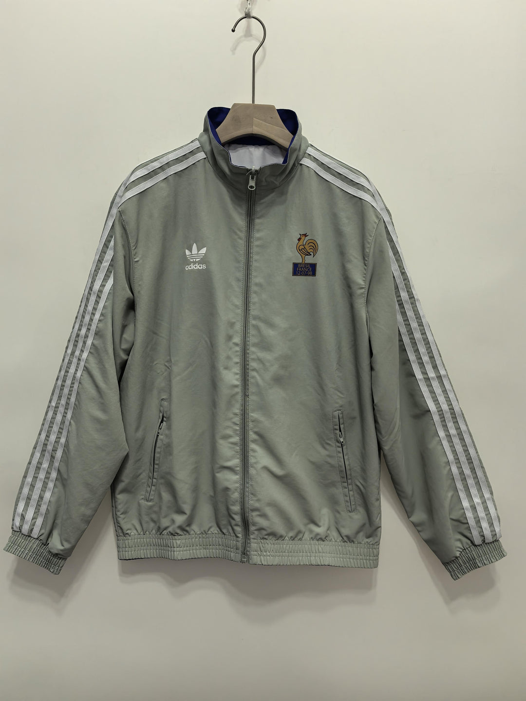 France 1990/91 Reversible Windbreaker Jacket - Blue/Gray
