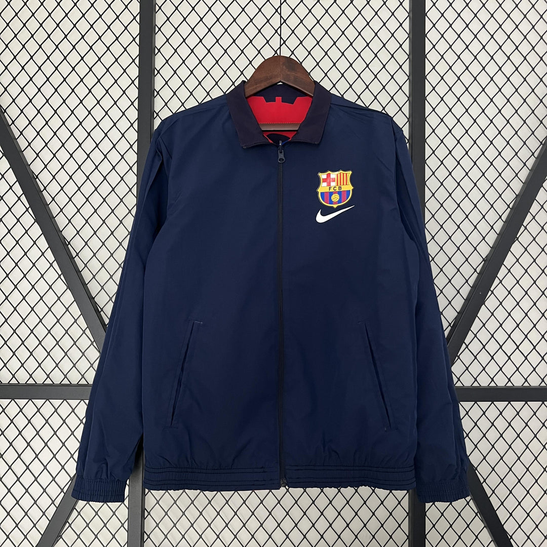 Barcelona Reversible Windbreaker Jacket - Navy Blue/Red