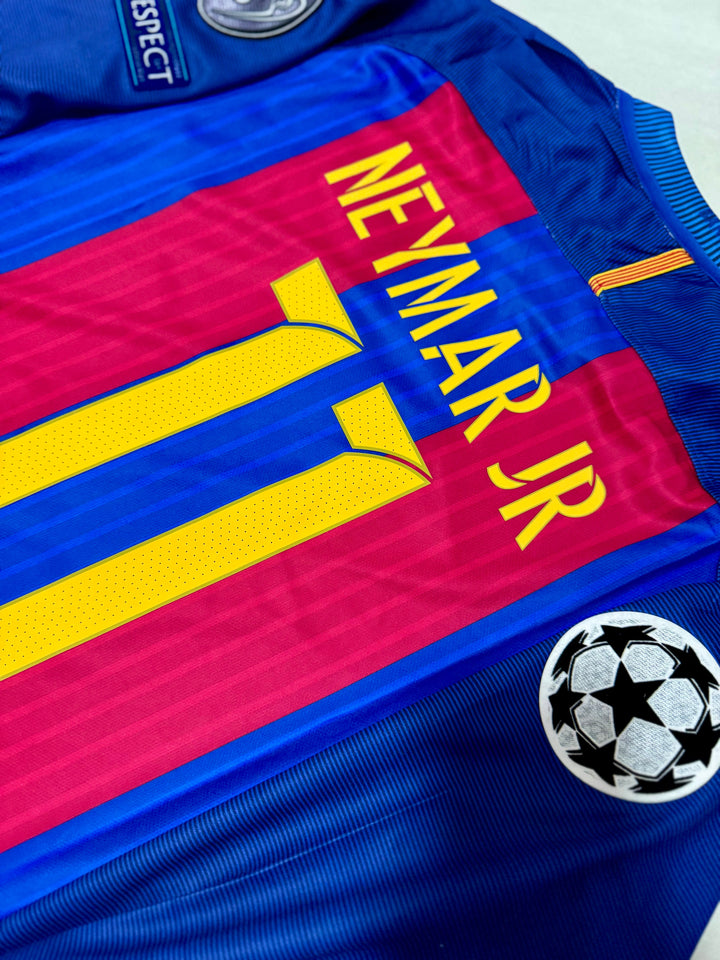 Barcelona 2016/17 Home Retro Shirt (+Patches) - Long Sleeve