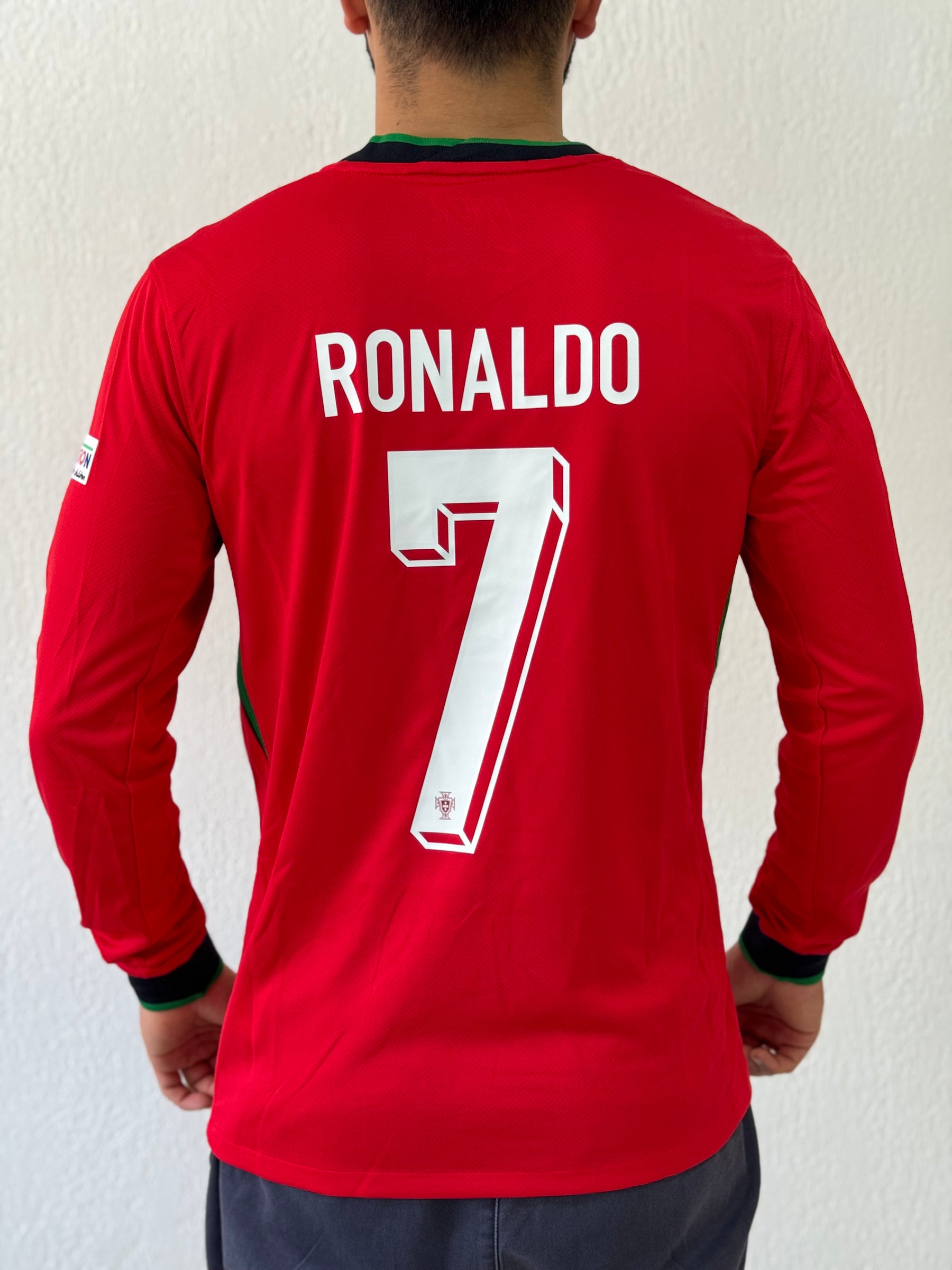 Portugal 2024/25 Home Shirt Long Sleeve - Ronaldo #7 (+Patches)