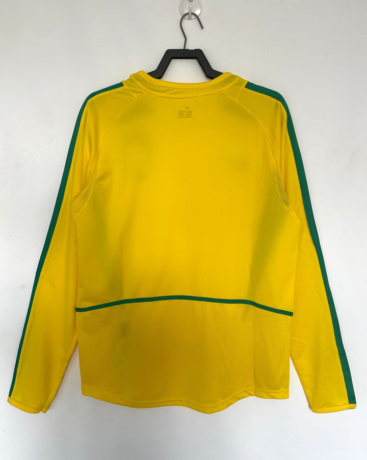 Brazil 2002 Home Retro Shirt - Long Sleeve