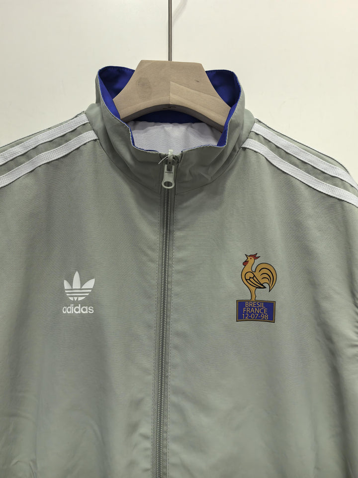 France 1990/91 Reversible Windbreaker Jacket - Blue/Gray