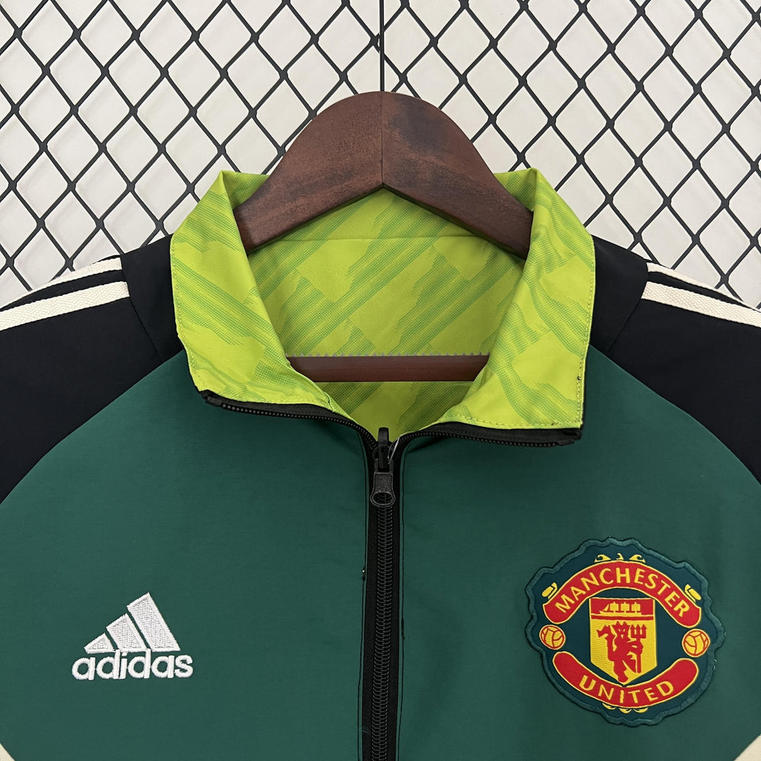 Manchester United Reversible Windbreaker Jacket - Dark Green/Black