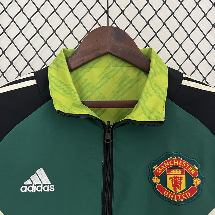 Manchester United Reversible Windbreaker Jacket - Dark Green/Black