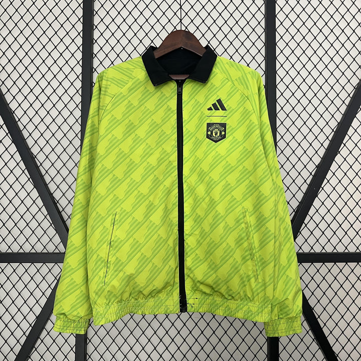 Manchester United Reversible Windbreaker Jacket - Dark Green/Black
