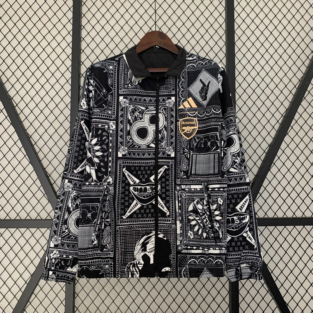 Arsenal Reversible Windbreaker Jacket - Black