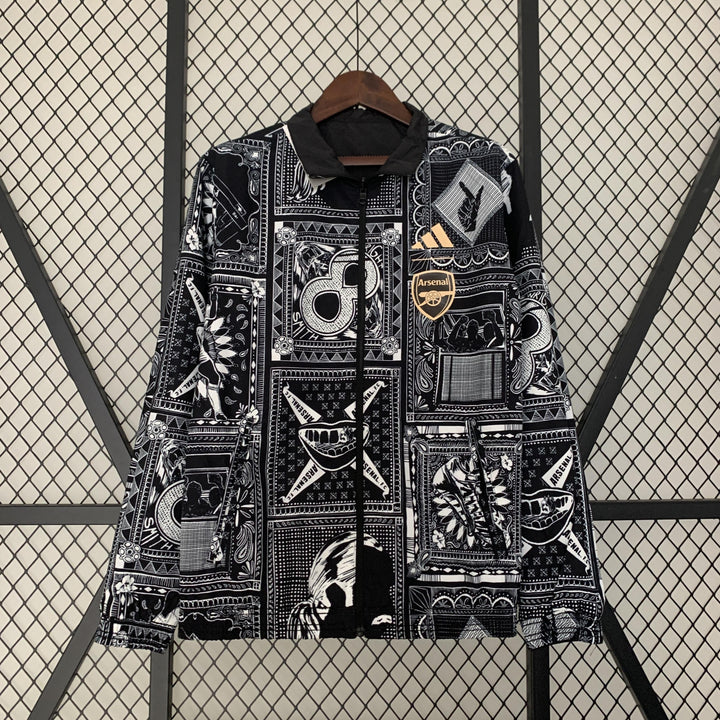 Arsenal Reversible Windbreaker Jacket - Black