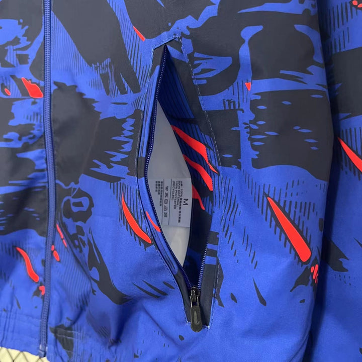 England Blue Reversible Windbreaker Jacket - Blue