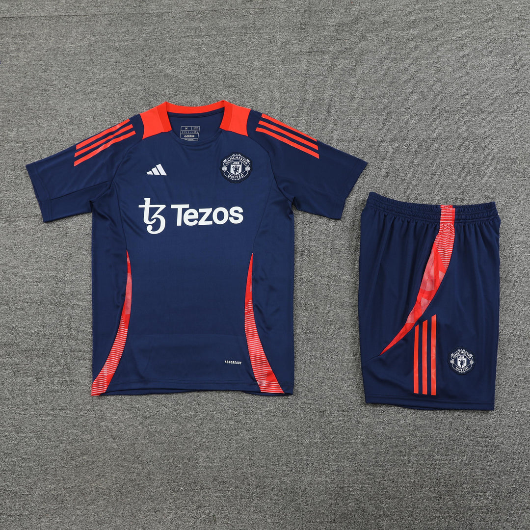 Manchester United 2024/25 Training Kit - Navy Blue/Orange
