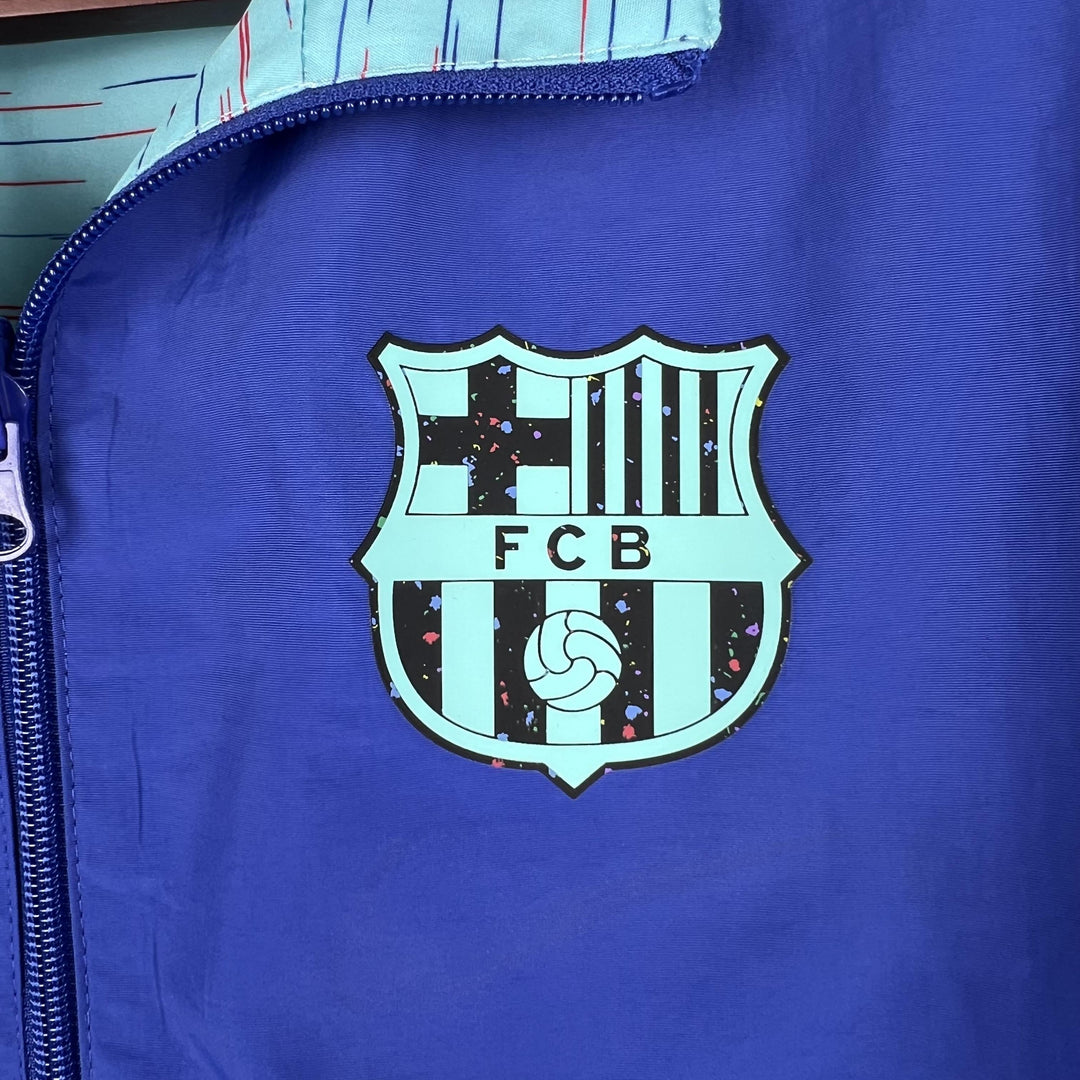 Barcelona Reversible Windbreaker Jacket - Blue/Turquoise