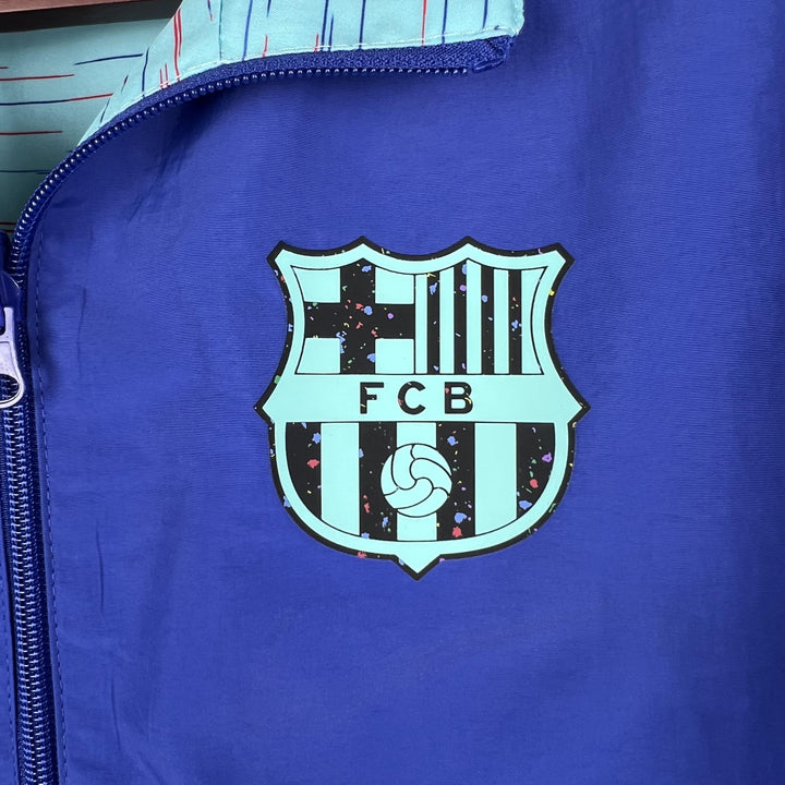 Barcelona Reversible Windbreaker Jacket - Blue/Turquoise