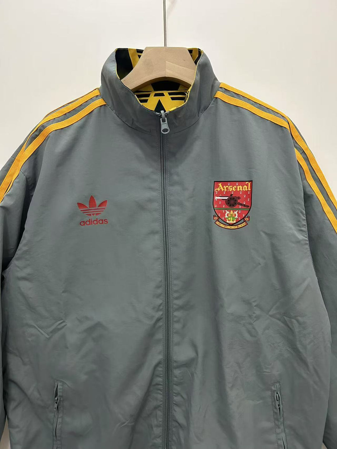 Arsenal 1991 Reversible Windbreaker Jacket - Yellow/Gray