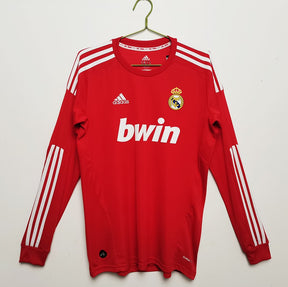 Real Madrid 2011∕12 Retro Shirt Long Sleeve - Red