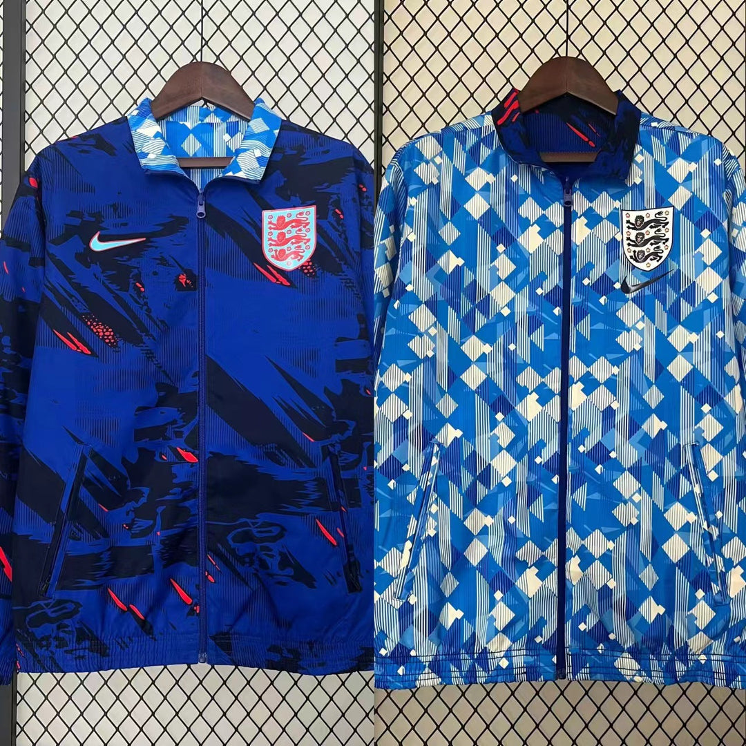 England Blue Reversible Windbreaker Jacket - Blue