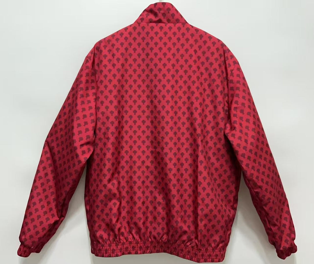 Portugal Reversible Windbreaker Jacket - Red/Bluish Gray