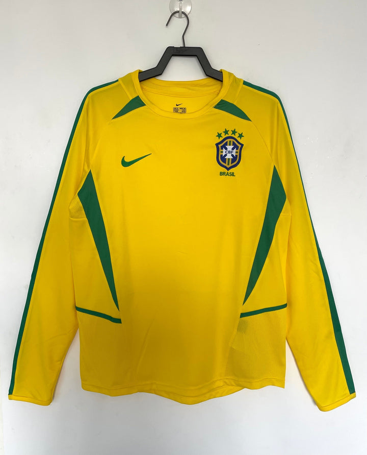 Brazil 2002 Home Retro Shirt - Long Sleeve
