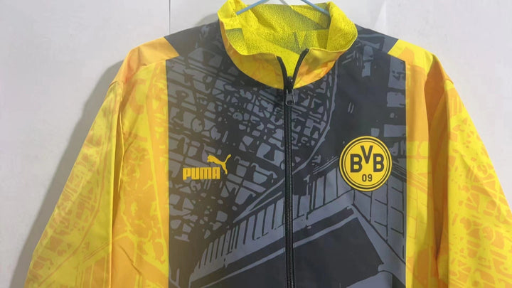 Borussia Dortmund Reversible Windbreaker Jacket - Yellow
