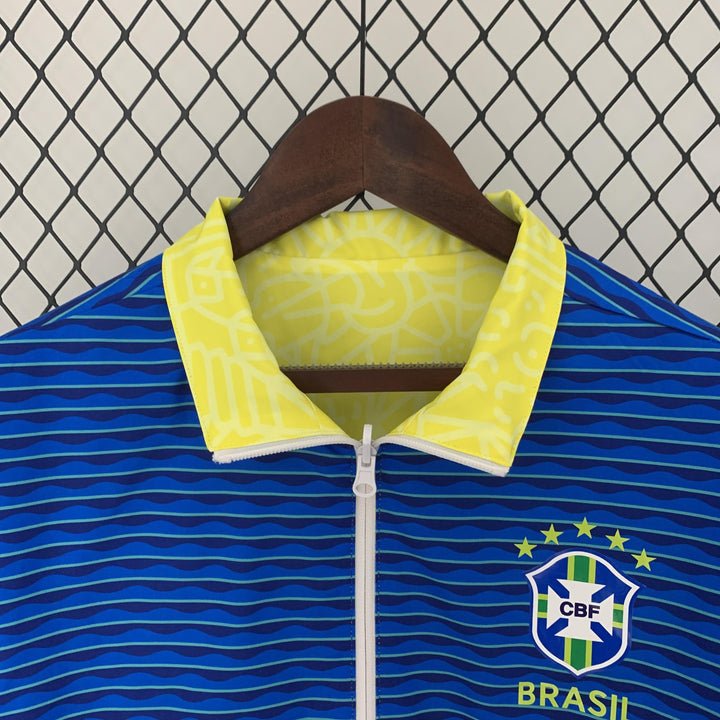 Brazil Reversible Windbreaker Jacket - Yellow/Blue