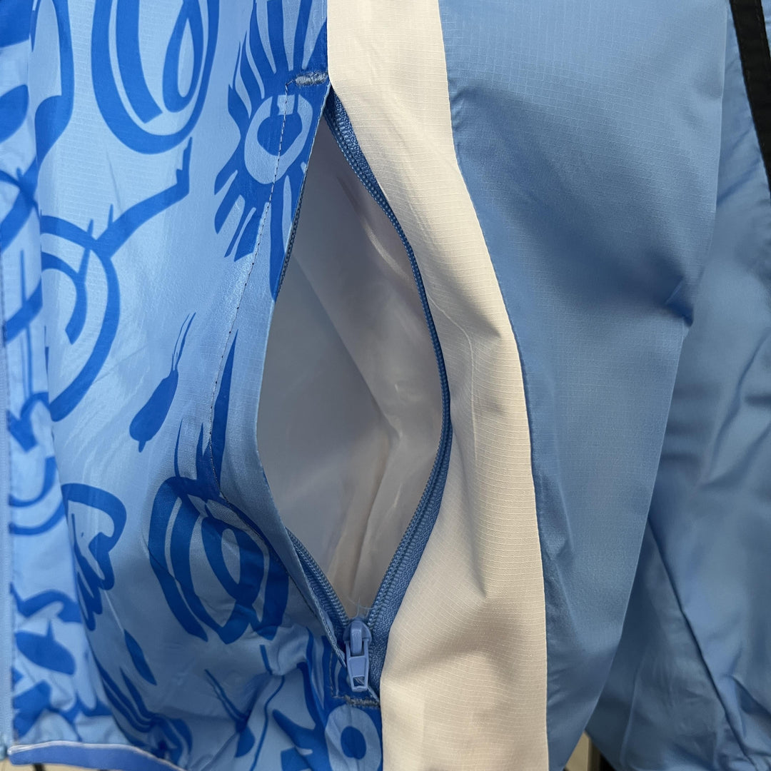 Manchester United Reversible Windbreaker Jacket - Light Blue/Beige
