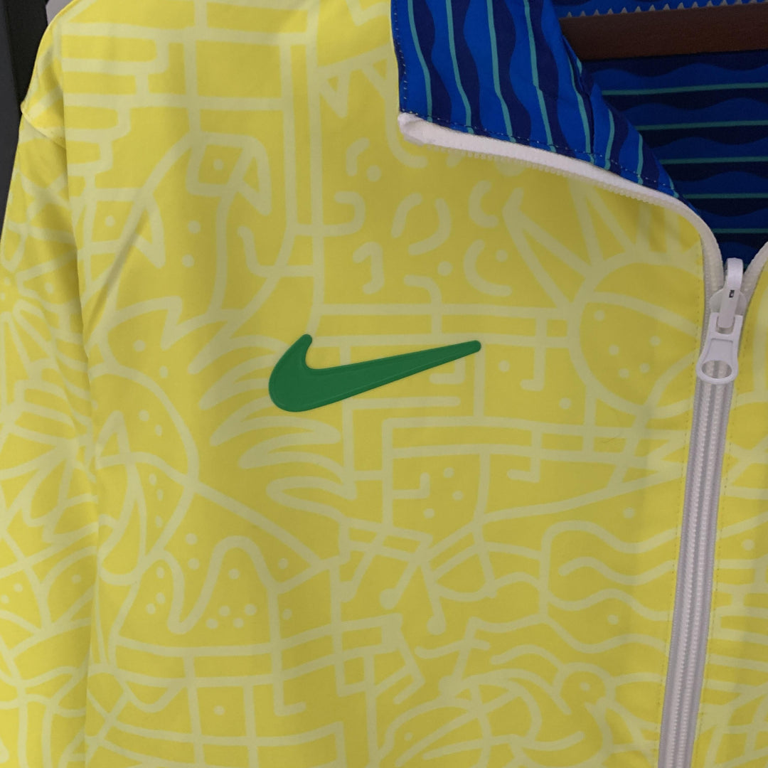 Brazil Reversible Windbreaker Jacket - Yellow/Blue