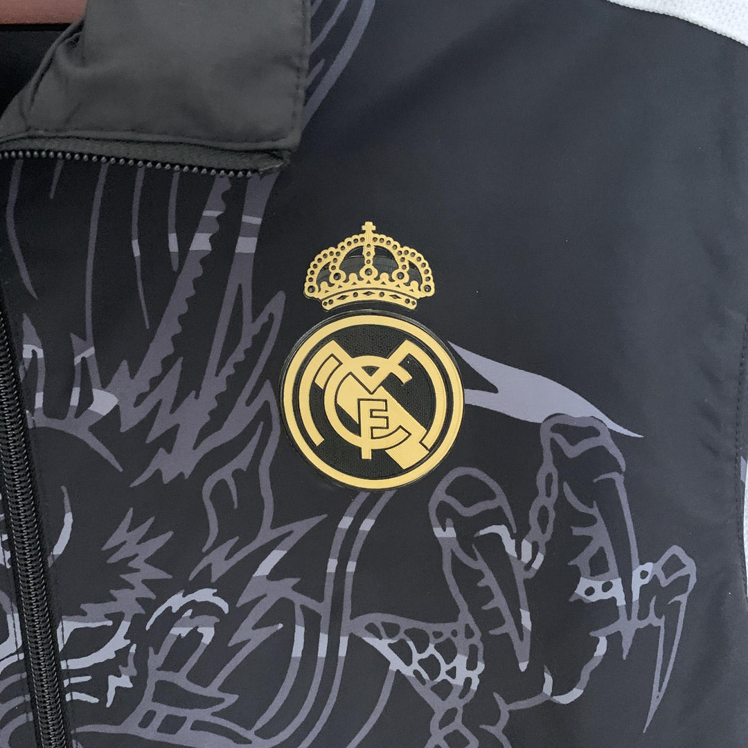 Real Madrid Reversible Windbreaker Jacket - Black