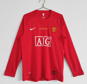 Manchester United 08/09 Home Retro Shirt - Long Sleeve