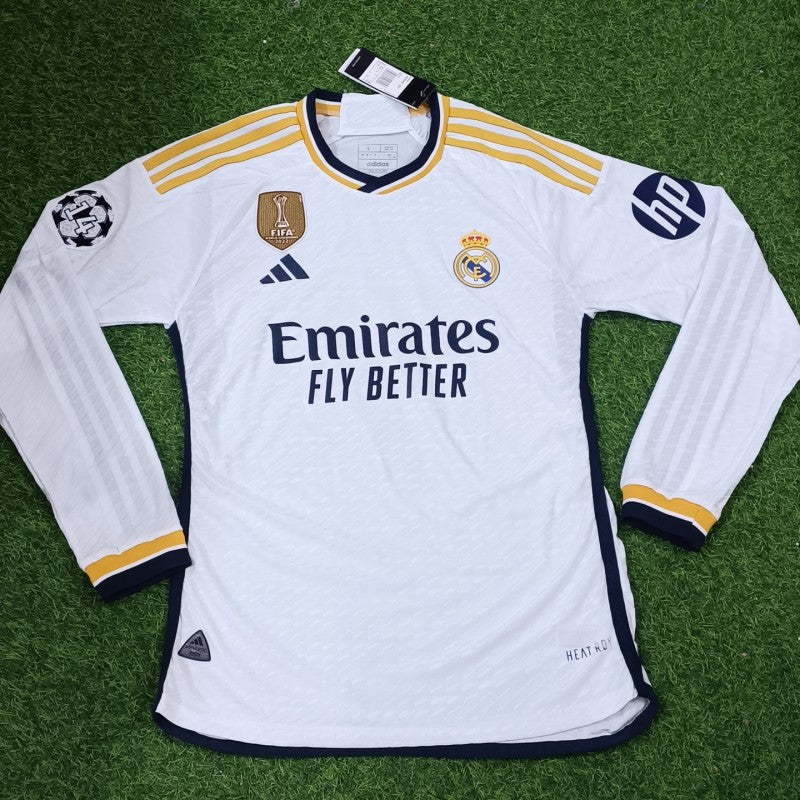 Real Madrid 2023/24 Shirt Player Version - Long Sleeve (+Patches)