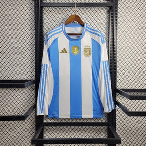 Argentina 2024/25 Home Shirt (+Patch) - Long Sleeve