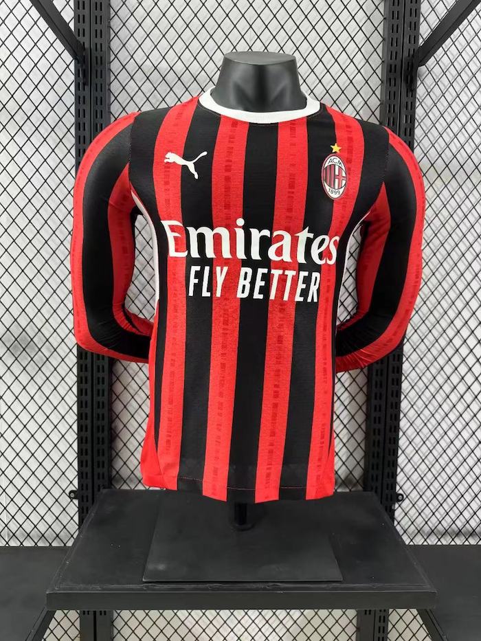 Milan 24/25 Home Shirt Player Version - Long Sleeve