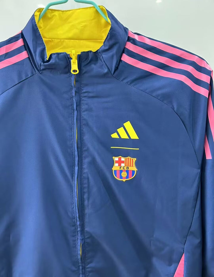 Barcelona Windbreaker Jacket - Navy Blue/Pink