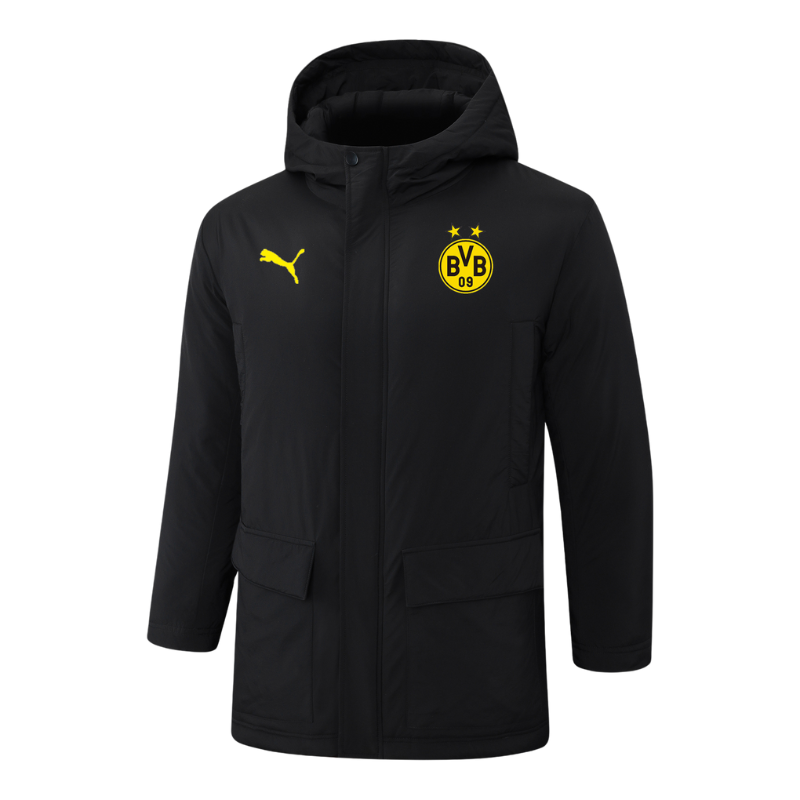 Borussia Dortmund Black Hooded Winter Jacket
