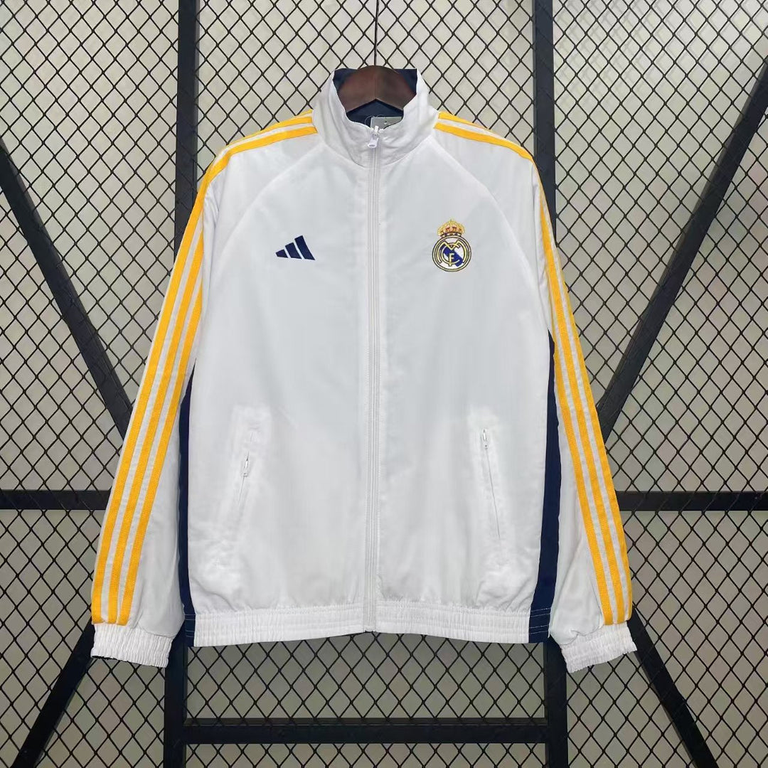 Real Madrid Reversible Windbreaker Jacket - White/Navy Blue