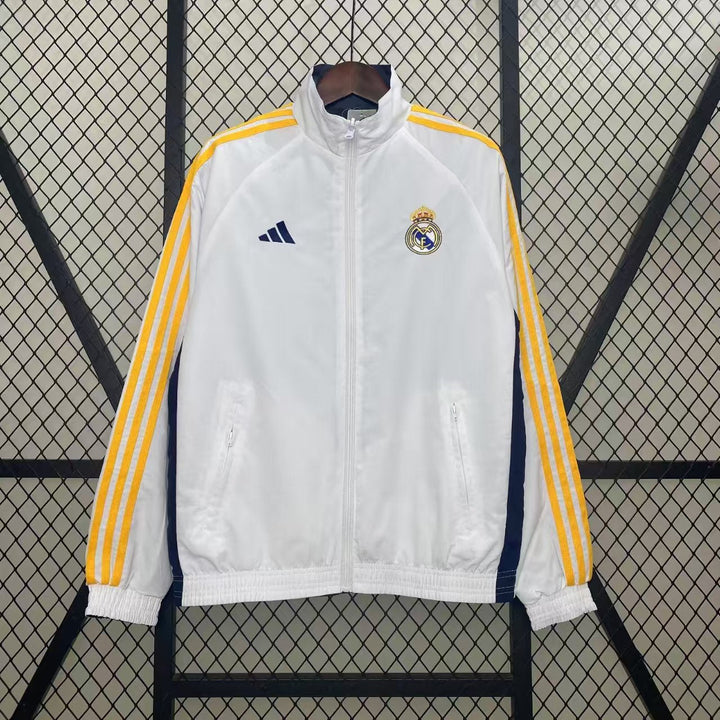 Real Madrid Reversible Windbreaker Jacket - White/Navy Blue