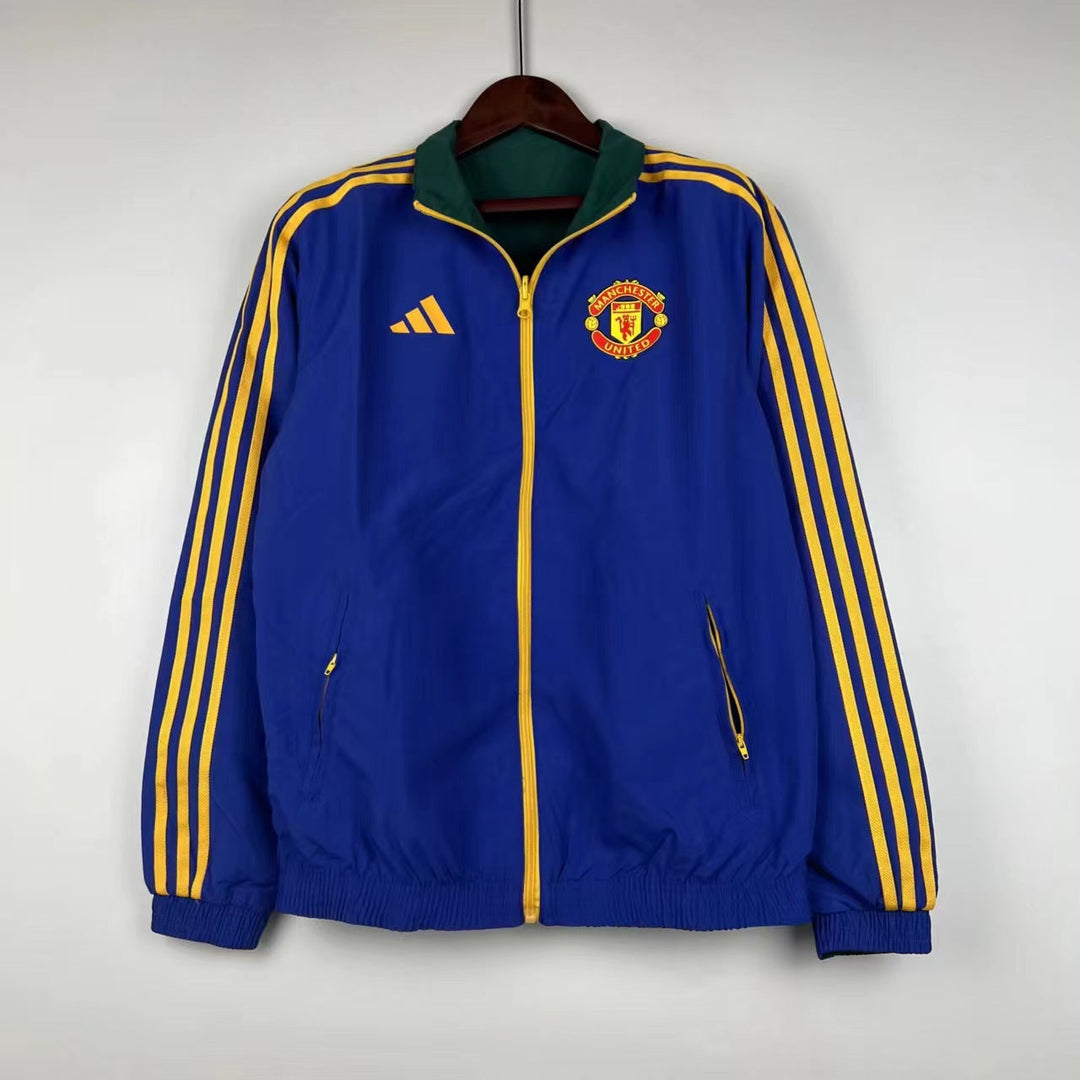 Manchester United Reversible Windbreaker Jacket - Green/Blue
