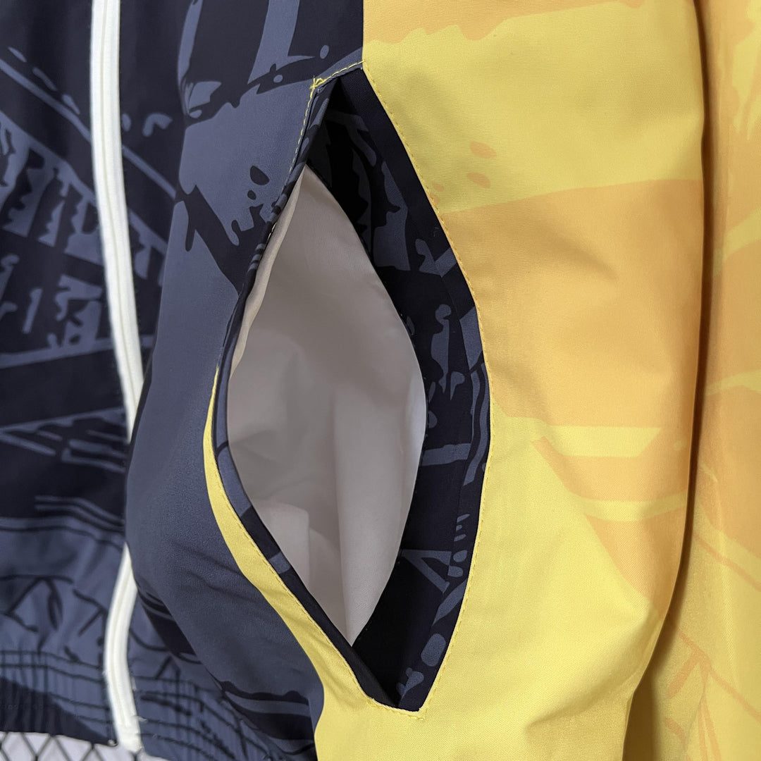 Borussia Dortmund Reversible Windbreaker Jacket - Off-White/Black