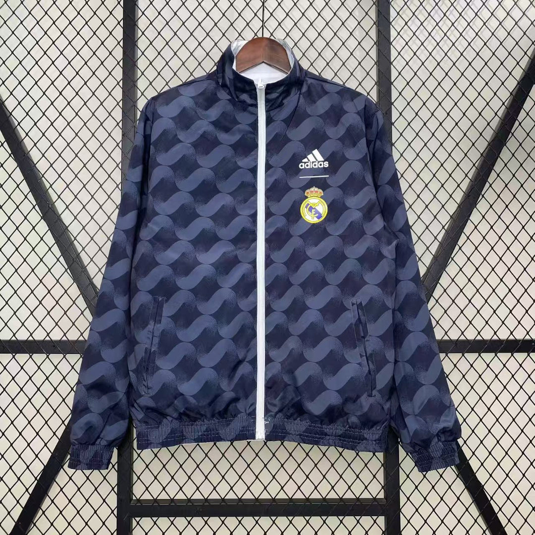 Real Madrid Reversible Windbreaker Jacket - White/Navy Blue