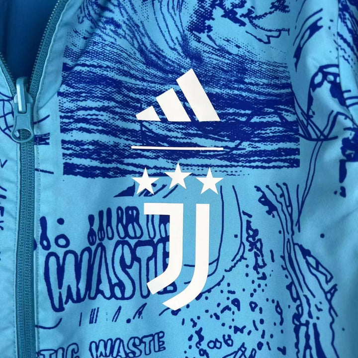 Juventus Reversible Windbreaker Jacket - Light Blue