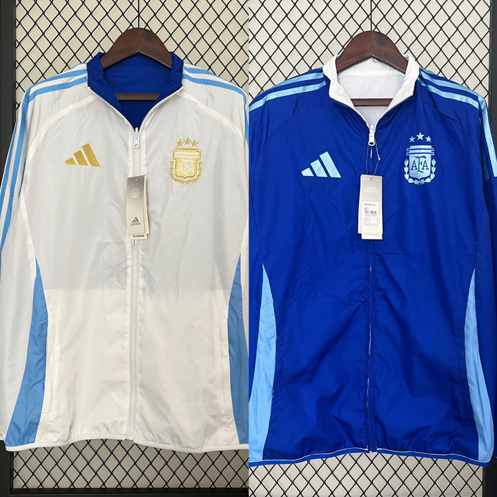 Argentina Reversible Windbreaker Jacket - Dark Blue/White
