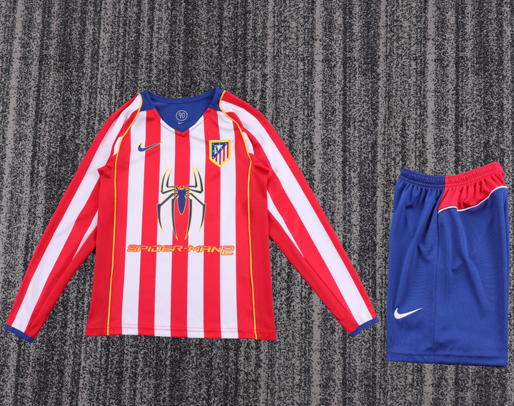 Atletico Madrid 04/05 Children's Home Retro Set - Long Sleeve