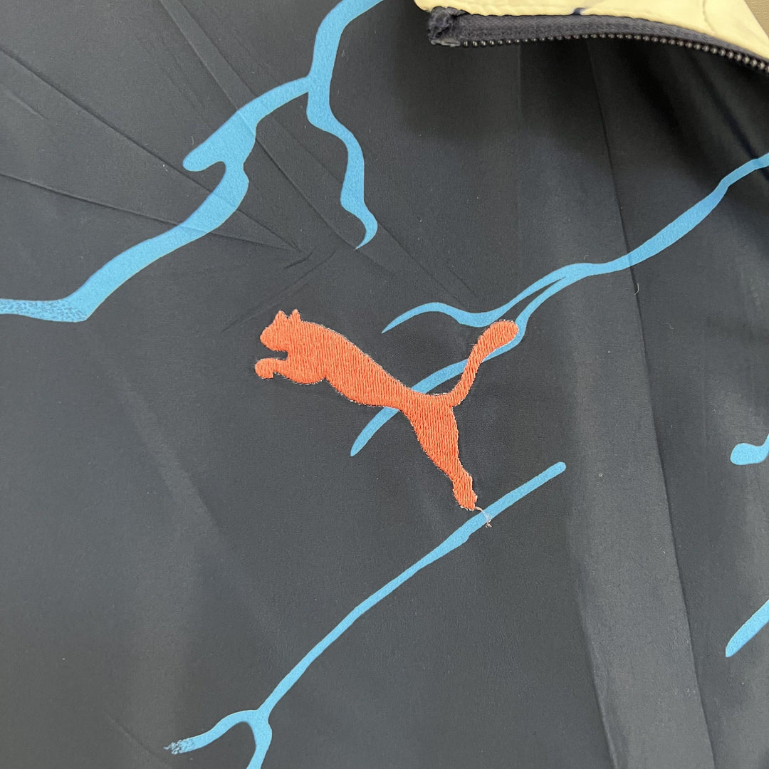 Manchester City Reversible Windbreaker Jacket - Navy Blue/Green